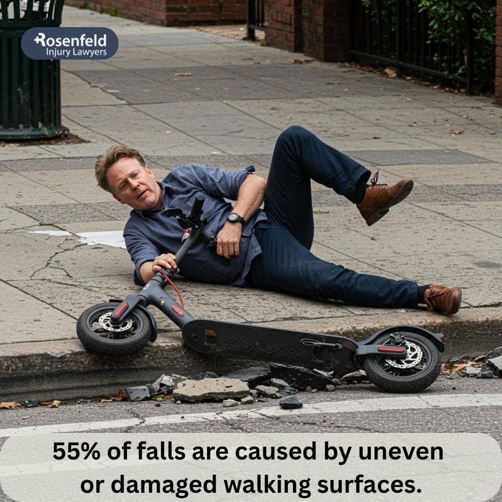 Chicago attorney for falls caused by a large crack.