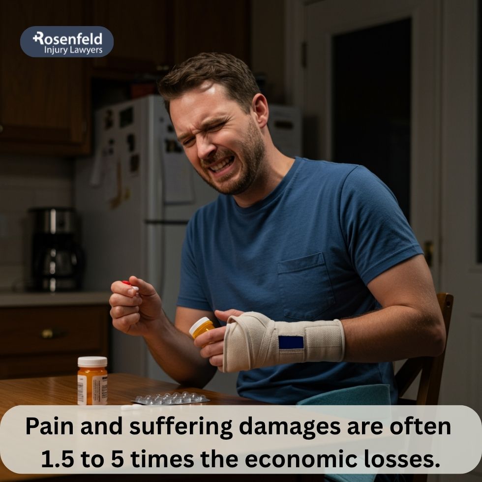 Lawyer explaining pain and suffering damages in a Chicago slip and fall claim.