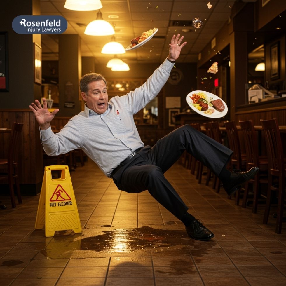 Lawyer discussing possible settlement for fall accidents in Champaign.