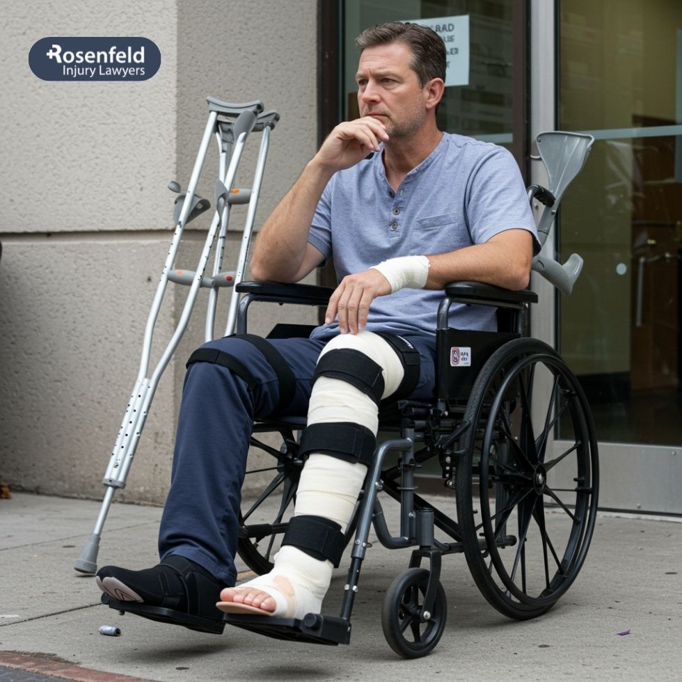 Fall injuries resulting in long-term disability after a slip and fall accident.