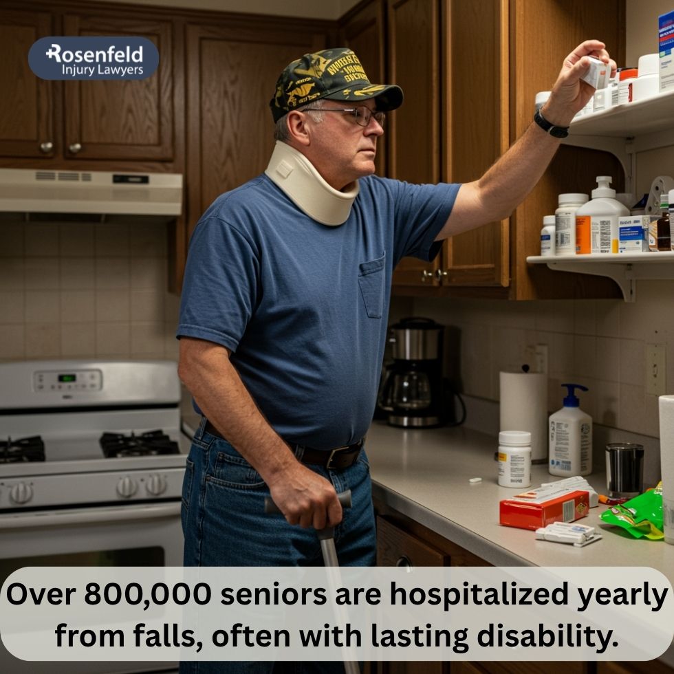 Victim living with disability caused by severe fall injuries.