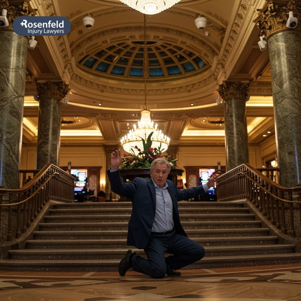 Prompt medical attention given to a casino visitor after an accident.