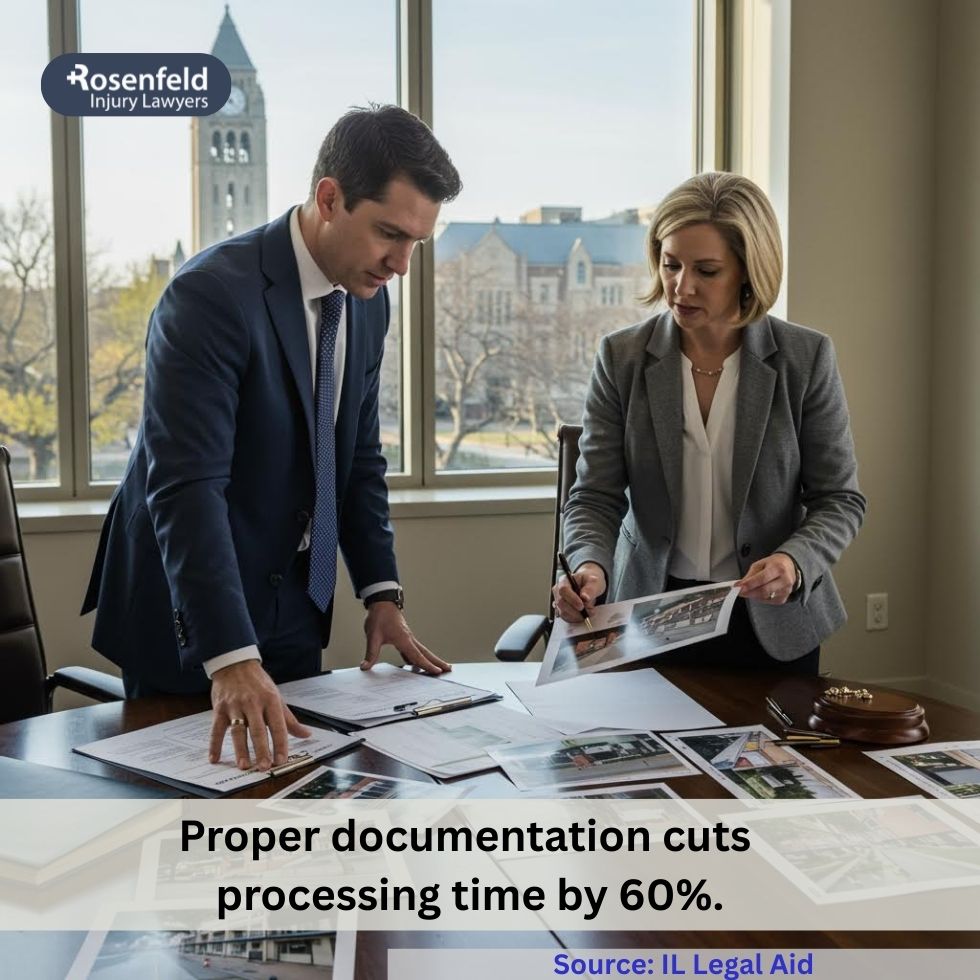 Injury lawyers in Evanston gathering evidence for a slip and fall injury case