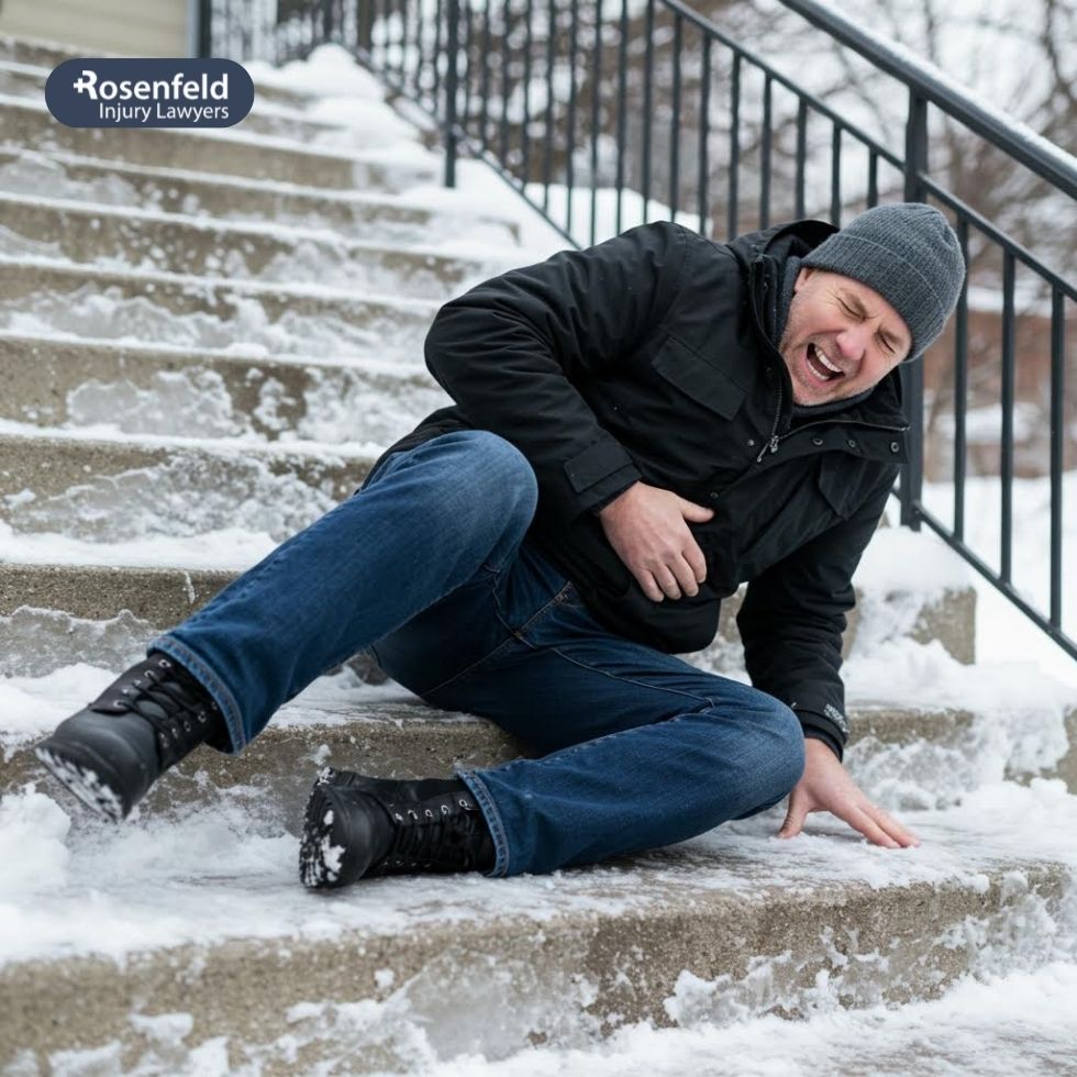 Hip fractures caused by a fall requiring urgent medical attention.