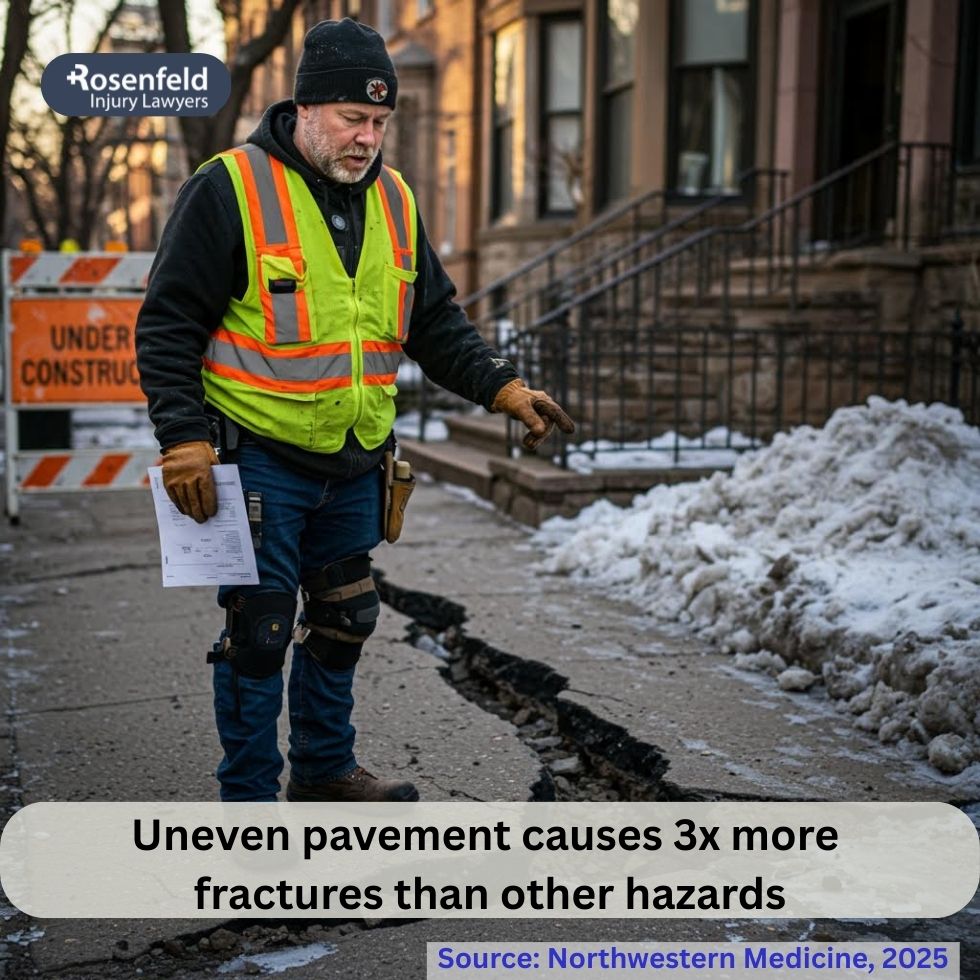 Injuries from Chicago falls involving unsafe property conditions.