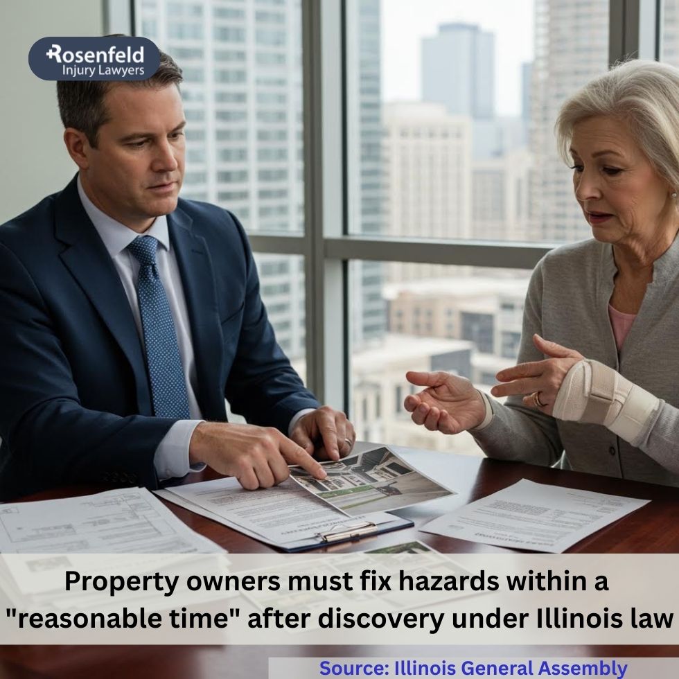 Slip and fall case in Illinois involving medical bills after a fall on someone else’s property