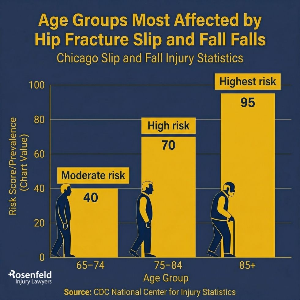 Blood flow complications resulting from hip fractures in a fall case.