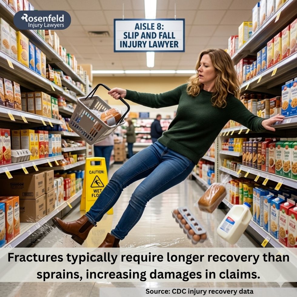 Chicago slip and fall broken arm settlement claim involving liability evidence, medical care, and compensation disputes