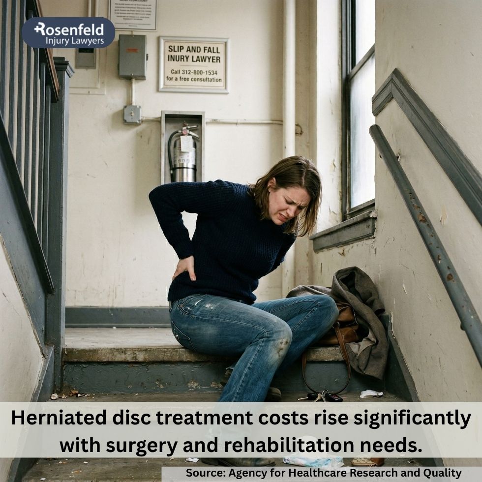 Chicago personal injury attorney reviewing insurance company records for neck pain and other injuries in a slip and fall