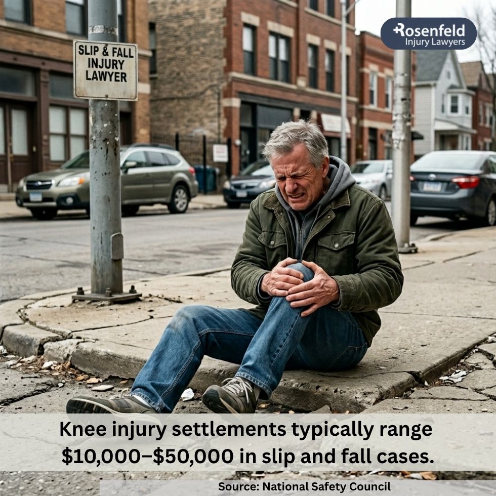 Chicago slip and fall accident knee injury settlement claim