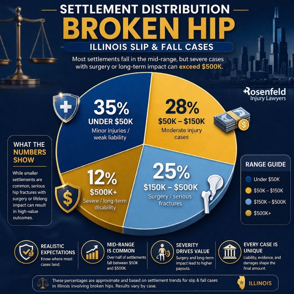 Chicago slip and fall claim against a property owner after a broken hip injury on dangerous premises