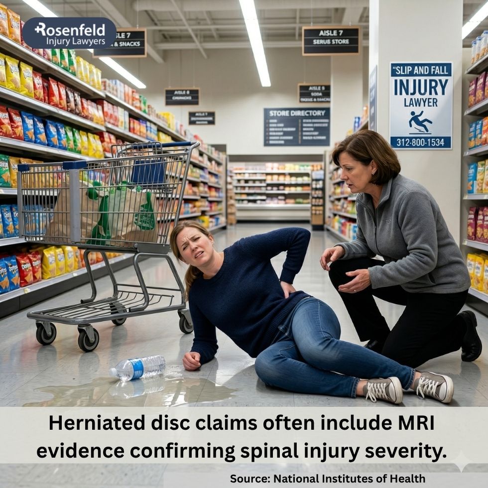 Chicago slip and fall victim with herniated disc injuries pursuing a personal injury claim