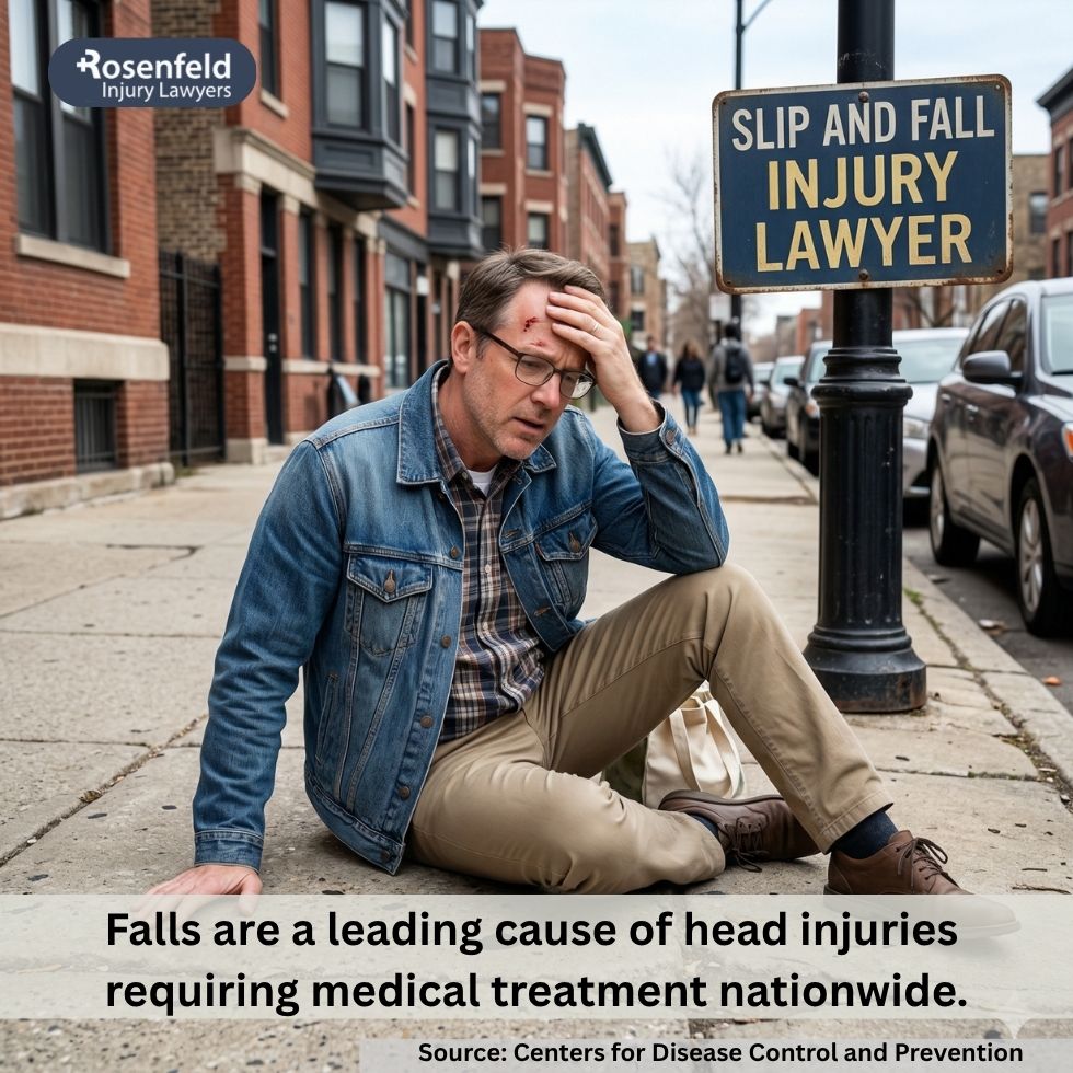 Chicago slip and fall head injury settlements involving medical expenses, lost wages, and severe injuries after a slip and fall accident