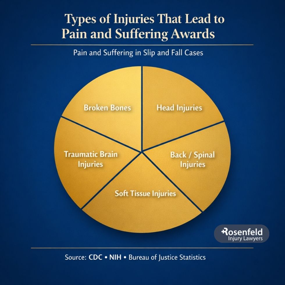 Several factors affecting compensation for pain and suffering in a Chicago slip and fall case.