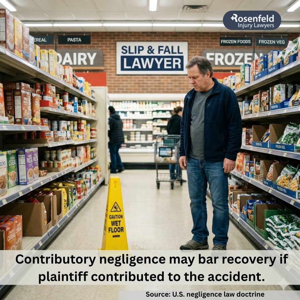 Comparative negligence as a common defense in slip and fall cases.