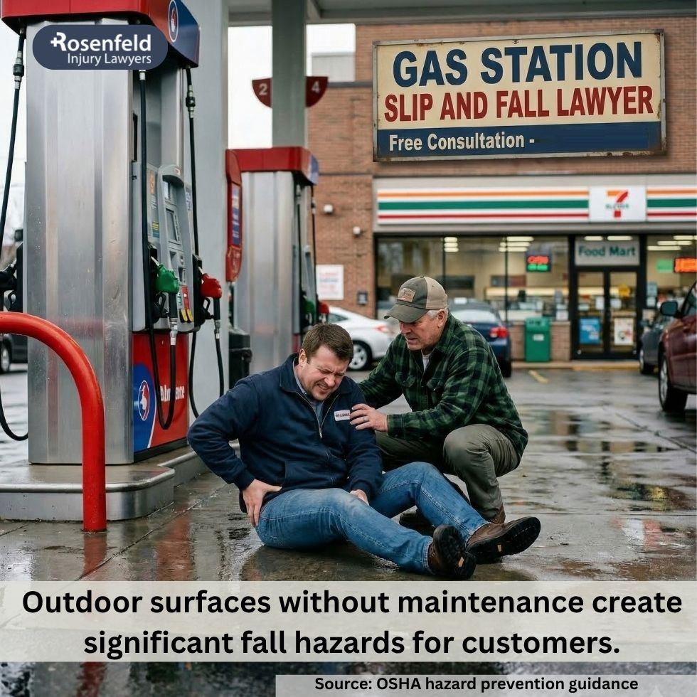 Fall settlement reached after a slip and fall accident at a gas 