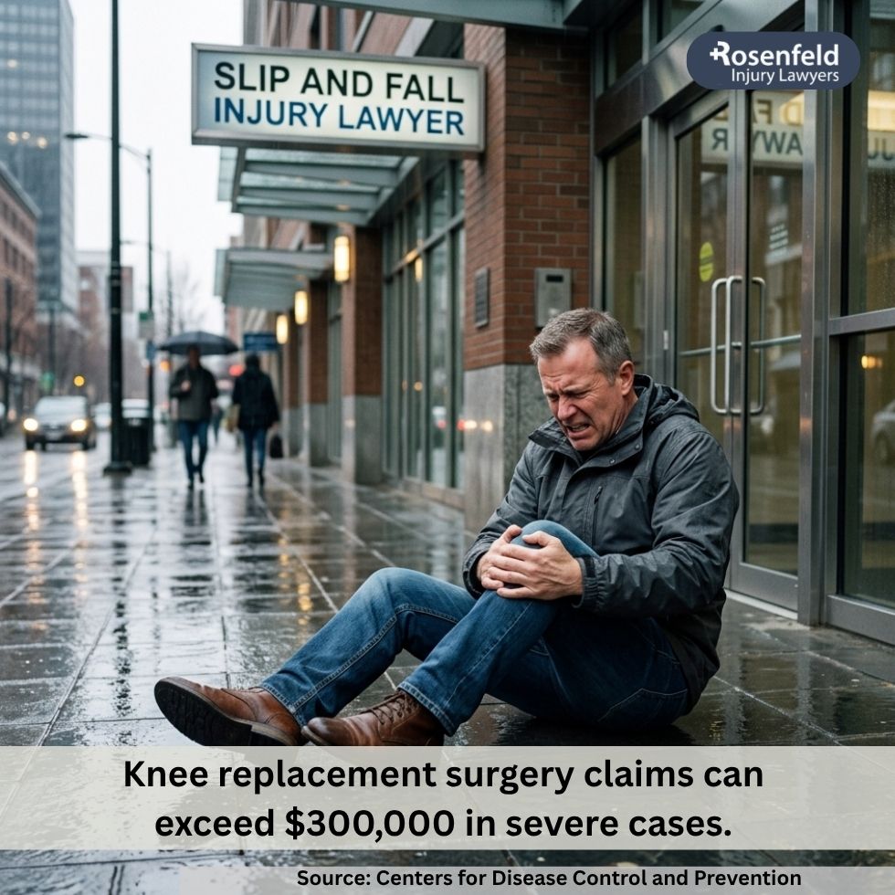 Illinois knee injury claim seeking settlement for lost wages and reduced mobility after a slip and fall accident