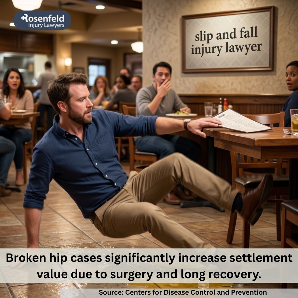 Illinois slip and fall case involving a broken hip and multiple surgeries