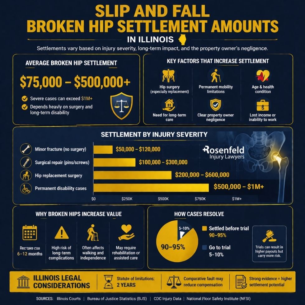 Chicago lawyer reviewing a slip and fall accident case to recover a settlement