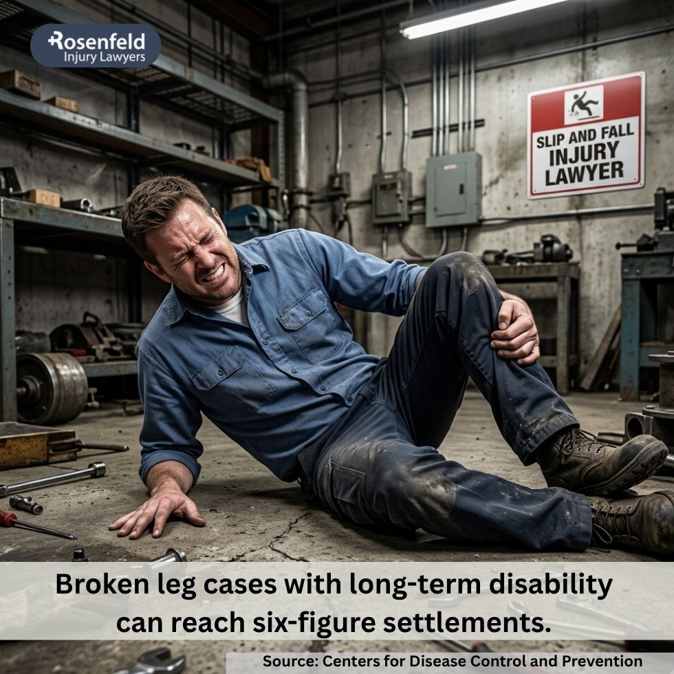 Illinois slip and fall settlements involving a broken leg