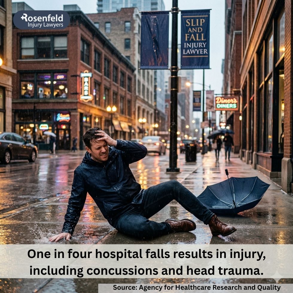 Illinois slip and fall cases involving a head injury, prompt medical attention, and evidence of serious injuries