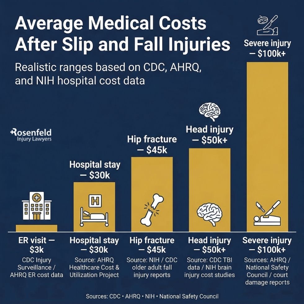 Medical care provided to a Chicago fall victim at a local hospital.