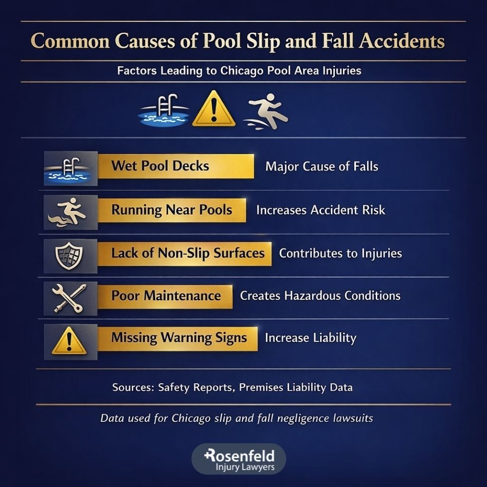 Safety rules displayed to prevent falls at a pool.