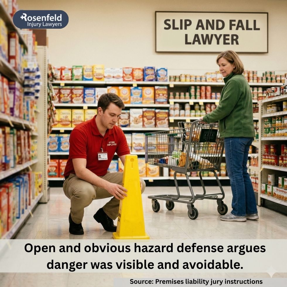 Proving the property owner knew about a dangerous condition in a slip and fall defense.