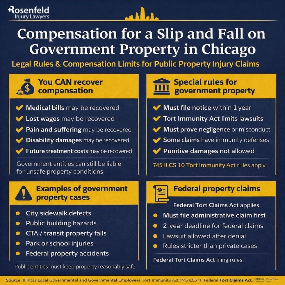 How to recover compensation after a slip and fall accident on government-owned land.