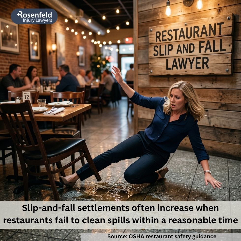 Restaurant slip and fall personal injury lawyer assisting clients with claims against negligent establishments.