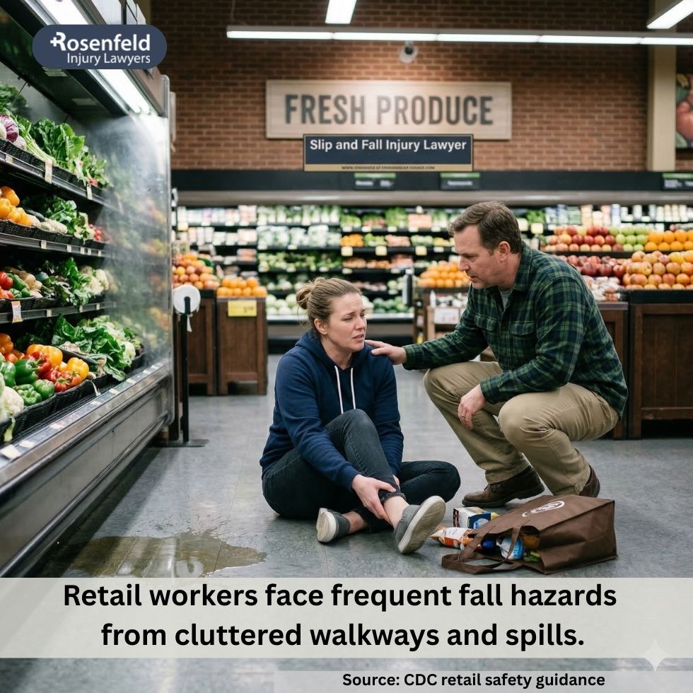 Customer injured in a retail store slip and fall.