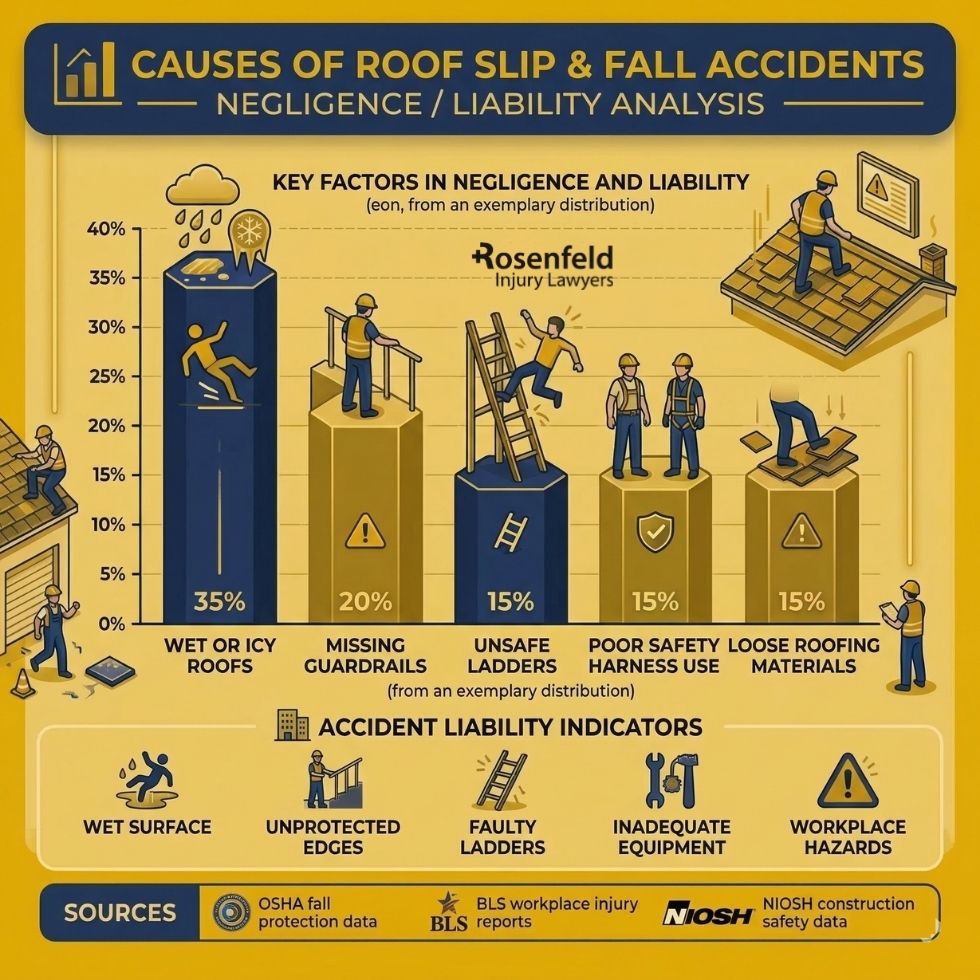 Safety measures in place to create a safe environment on a rooftop job site.