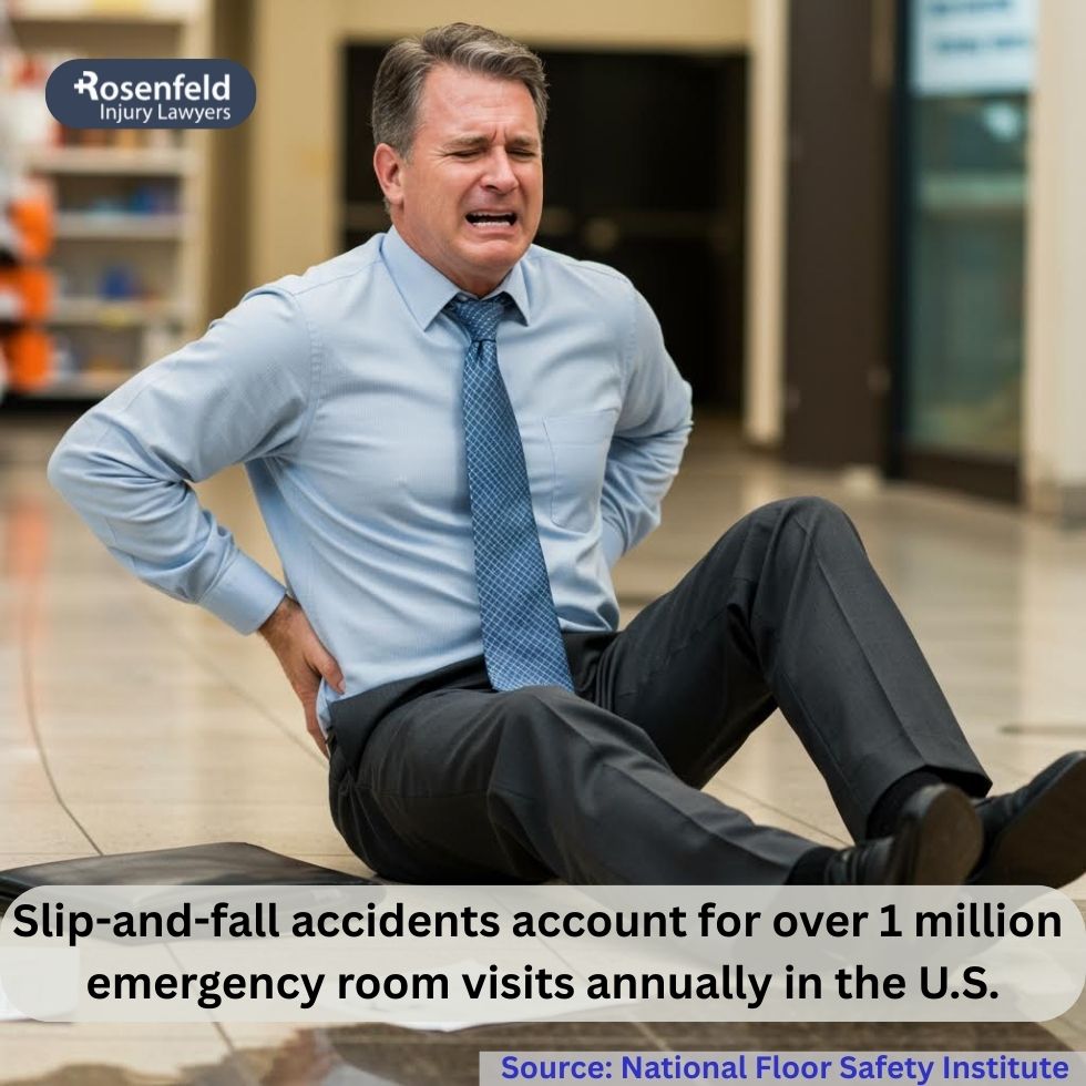 Injured person pursuing a slip and fall lawsuit to seek compensation after a serious accident.