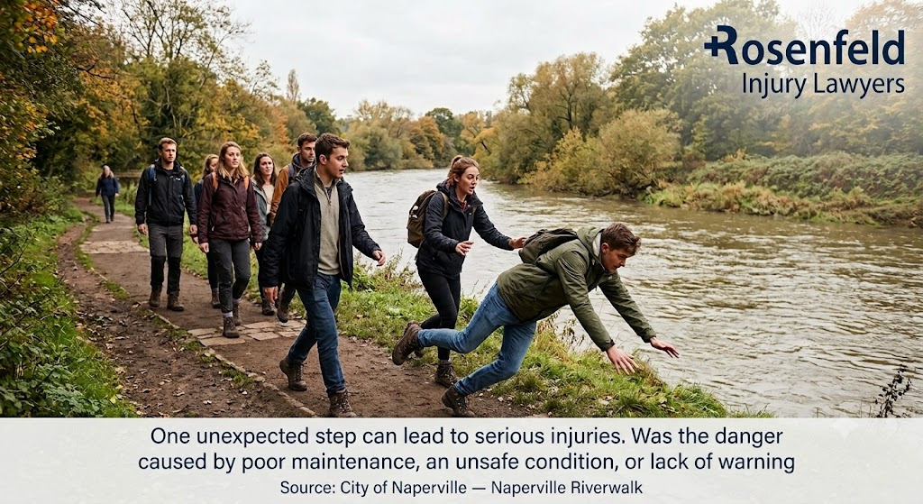 naperville riverwalk accident liability who is at fault