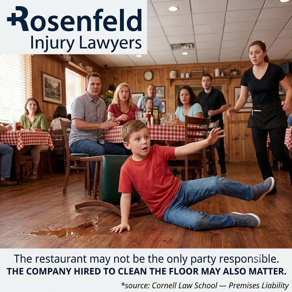 when a cleaning company (not the restaurant) is liable for your fall