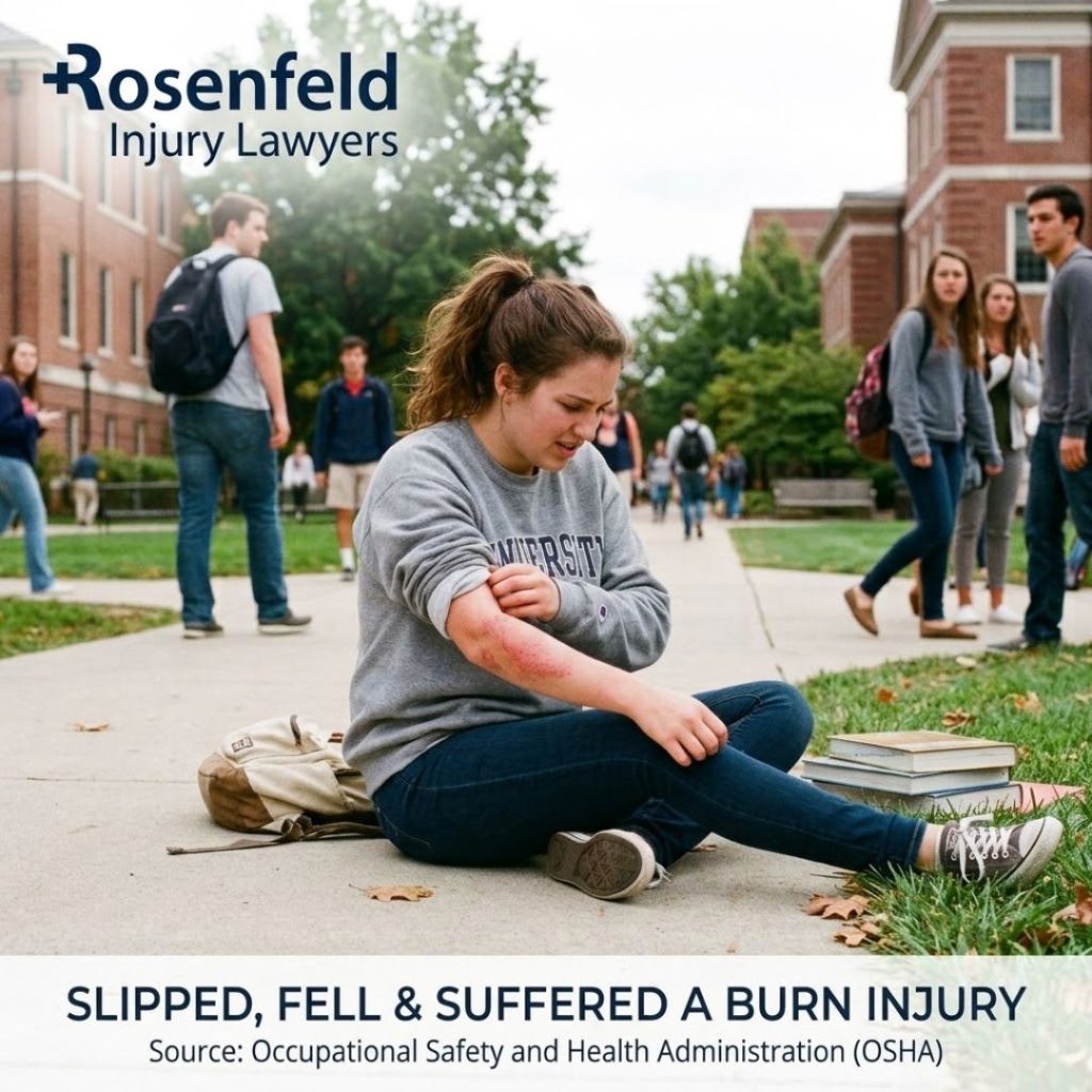 burn injury slip and fall settlement from unsafe premises