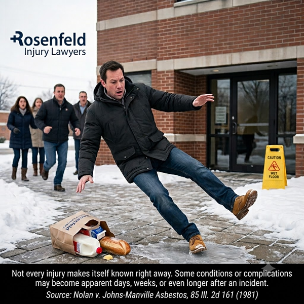 a boy fall at icy parking area