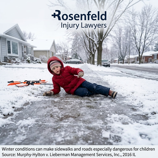 a boy fall at Evanston’s Sidewalk