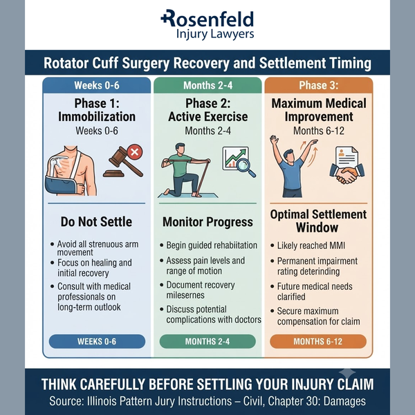 rotator cuff surgery recovery phases and optimal settlement timing