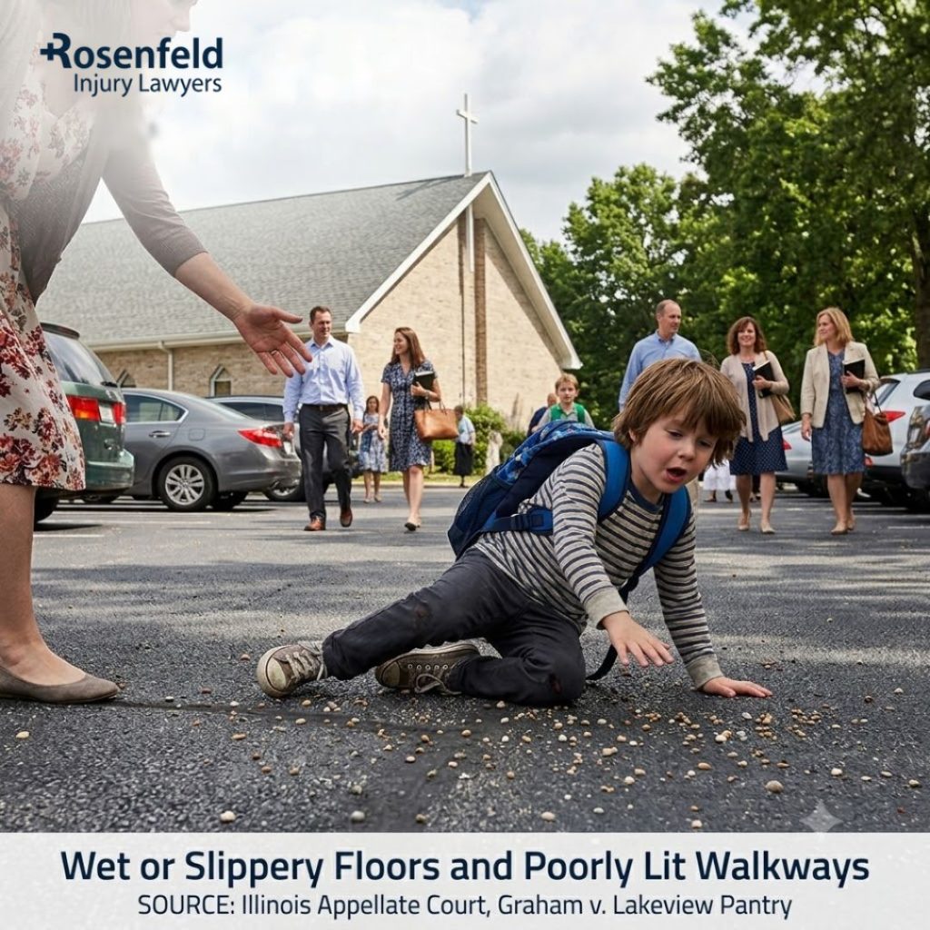 wet or slippery walkways